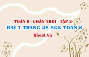 Bài 1 trang 28 Toán 8 Chân trời sáng tạo Tập 2